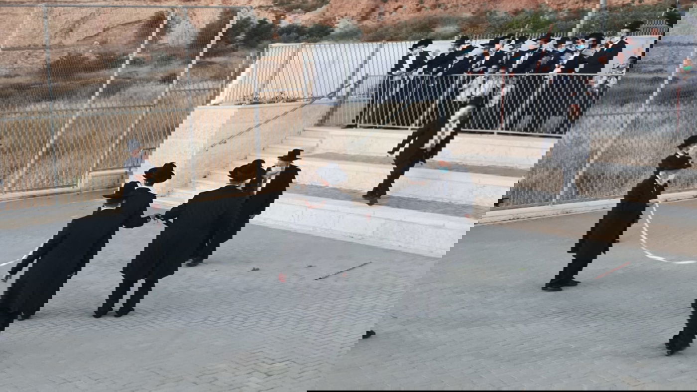 עם מסיכה ו'גארטל': חבר 'המועצת' הליטאית רקד עם נכדו