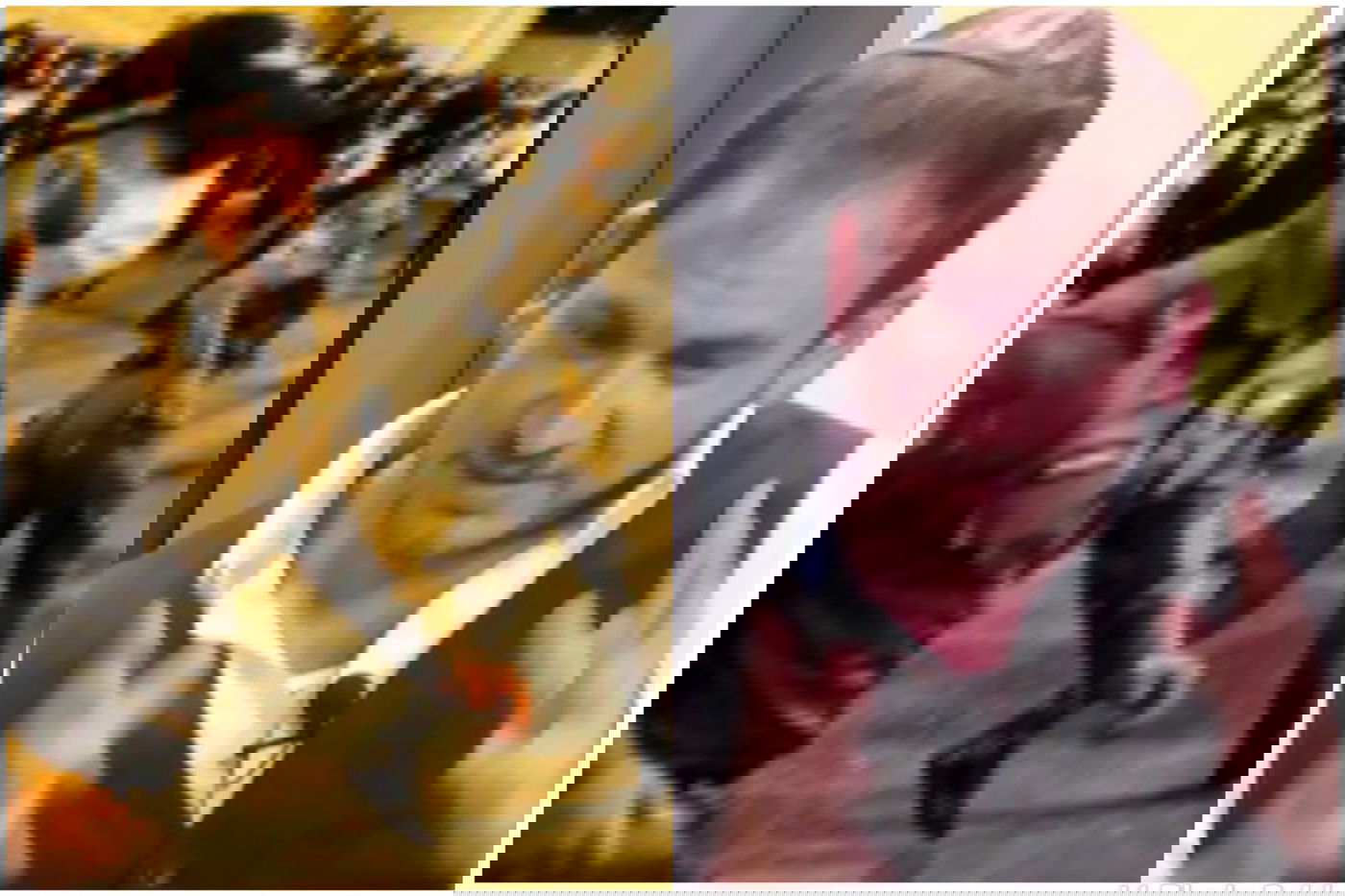 שטוב על רקע המפגינים