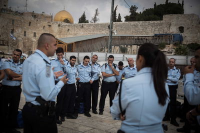 אילוסטרציה. שוטרים בכותל המערבי