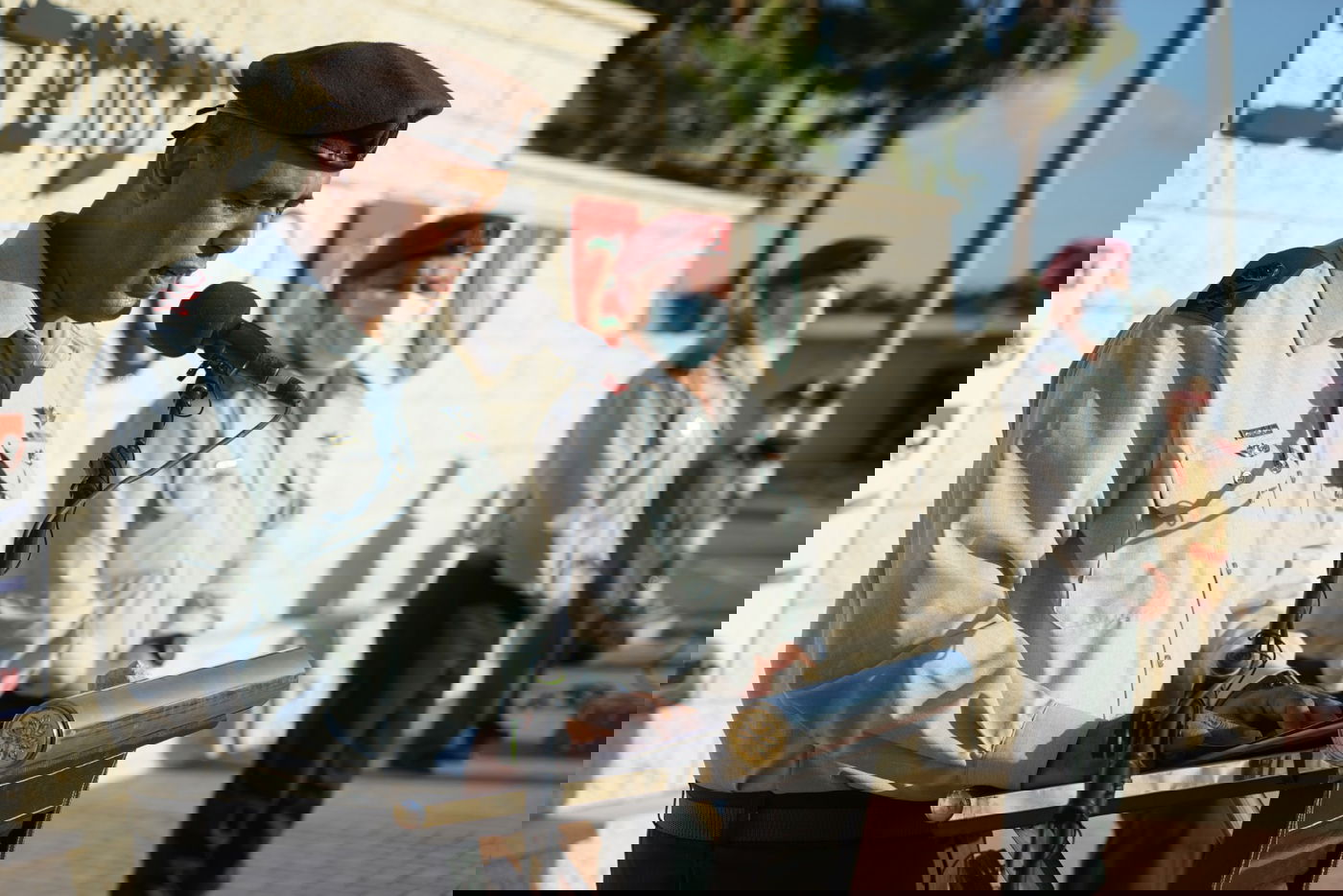 מפקד "עוצבת האש" עופר וינטר בנאומו: "השם תן בי ענווה וגבורה"