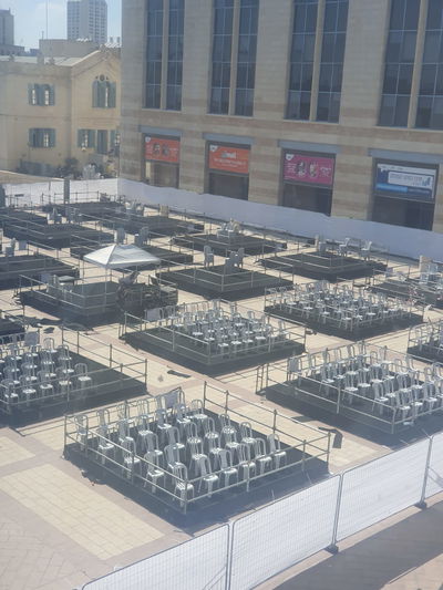 כיכר ספרא בהכנות לאירוע