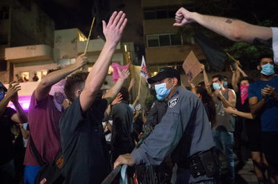 ההפגנות בת"א, אמש