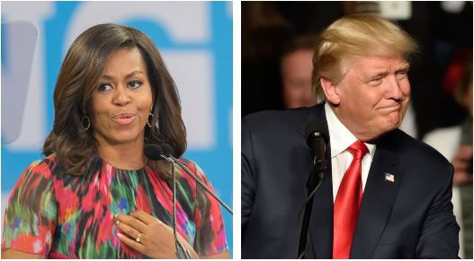 דונלד טראמפ ומישל אובמה