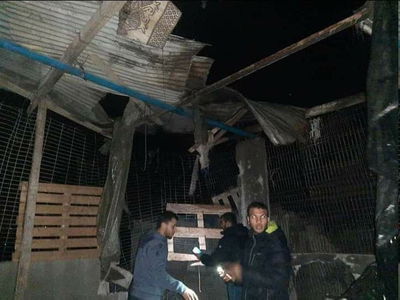 בית שנפגע מהתקיפה, לכאורה