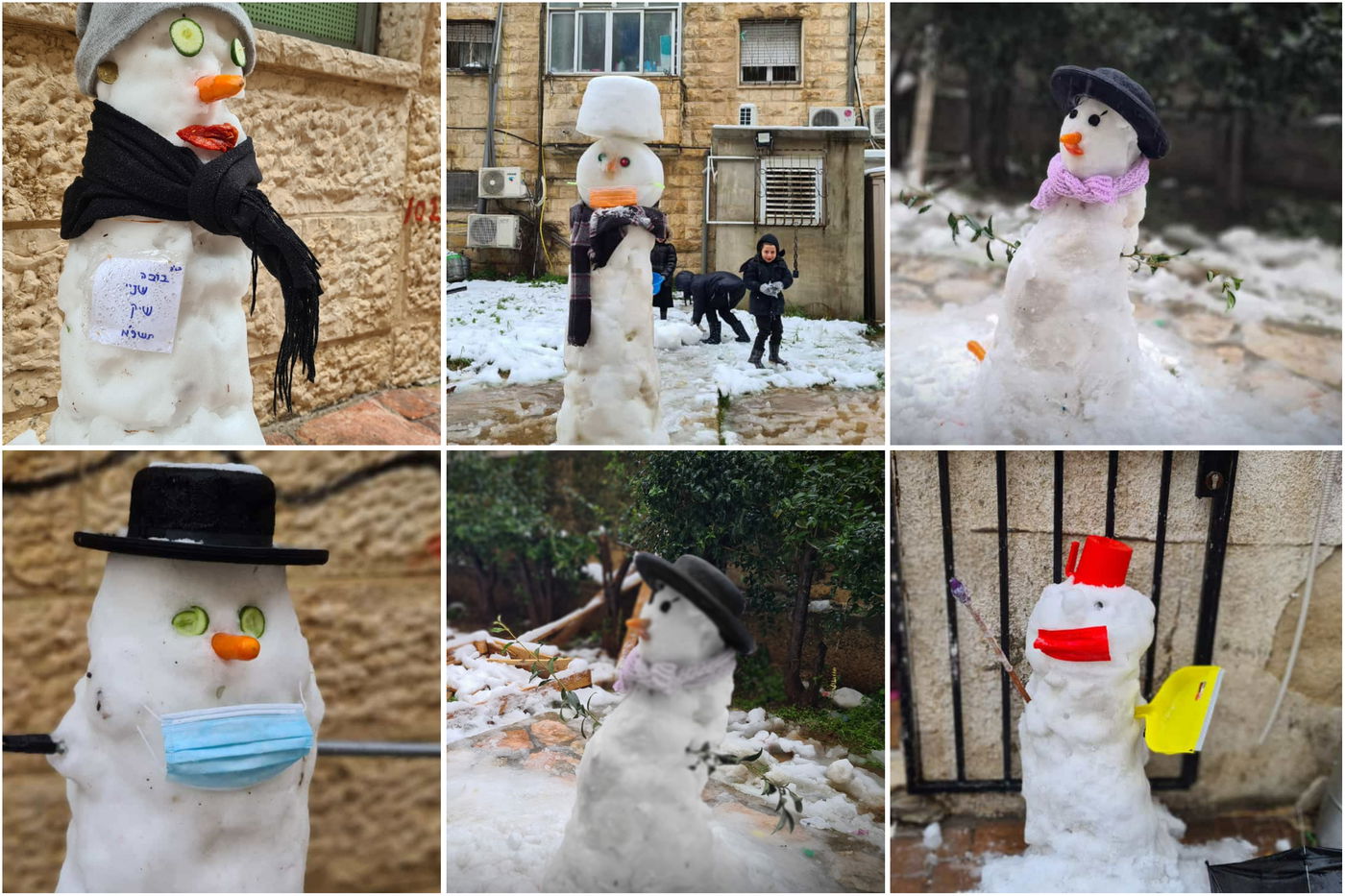 אלו הן בובות השלג של הילדים הירושלמים