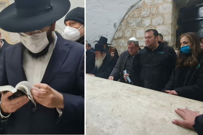 האדמו"ר, הרב והשרה נכנסו לקבר יוסף; צפו