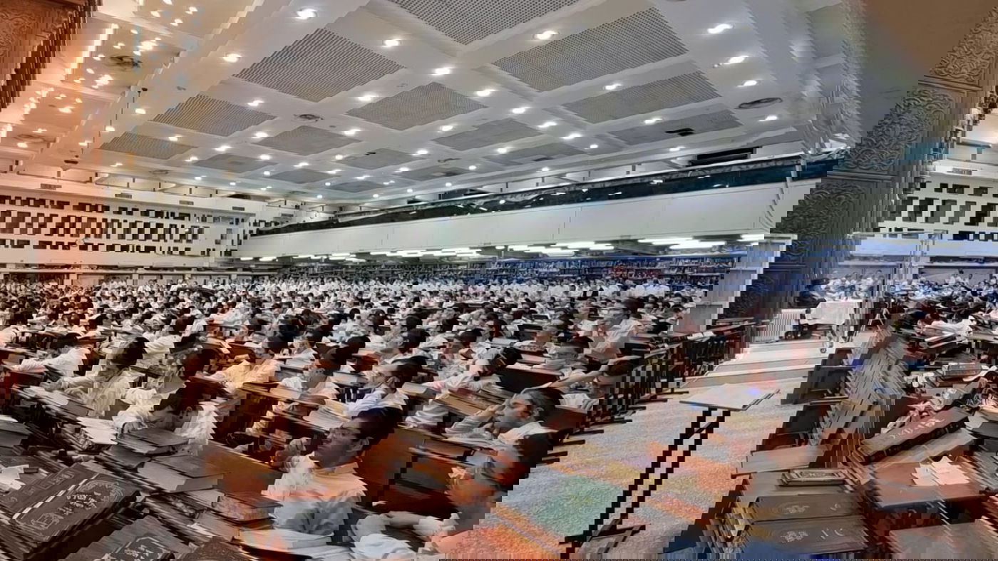 לאחר למעלה משנה: הגר"ג אדלשטיין מסר שיחה בישיבה