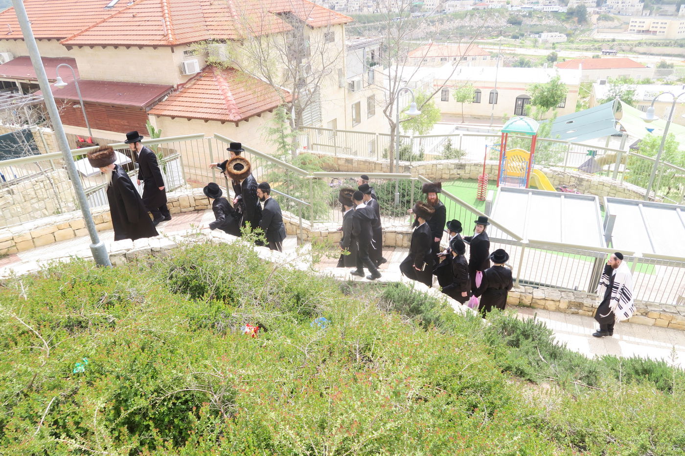 בביתר עילית: הרבי מהארנסטייפל בברכת האילנות