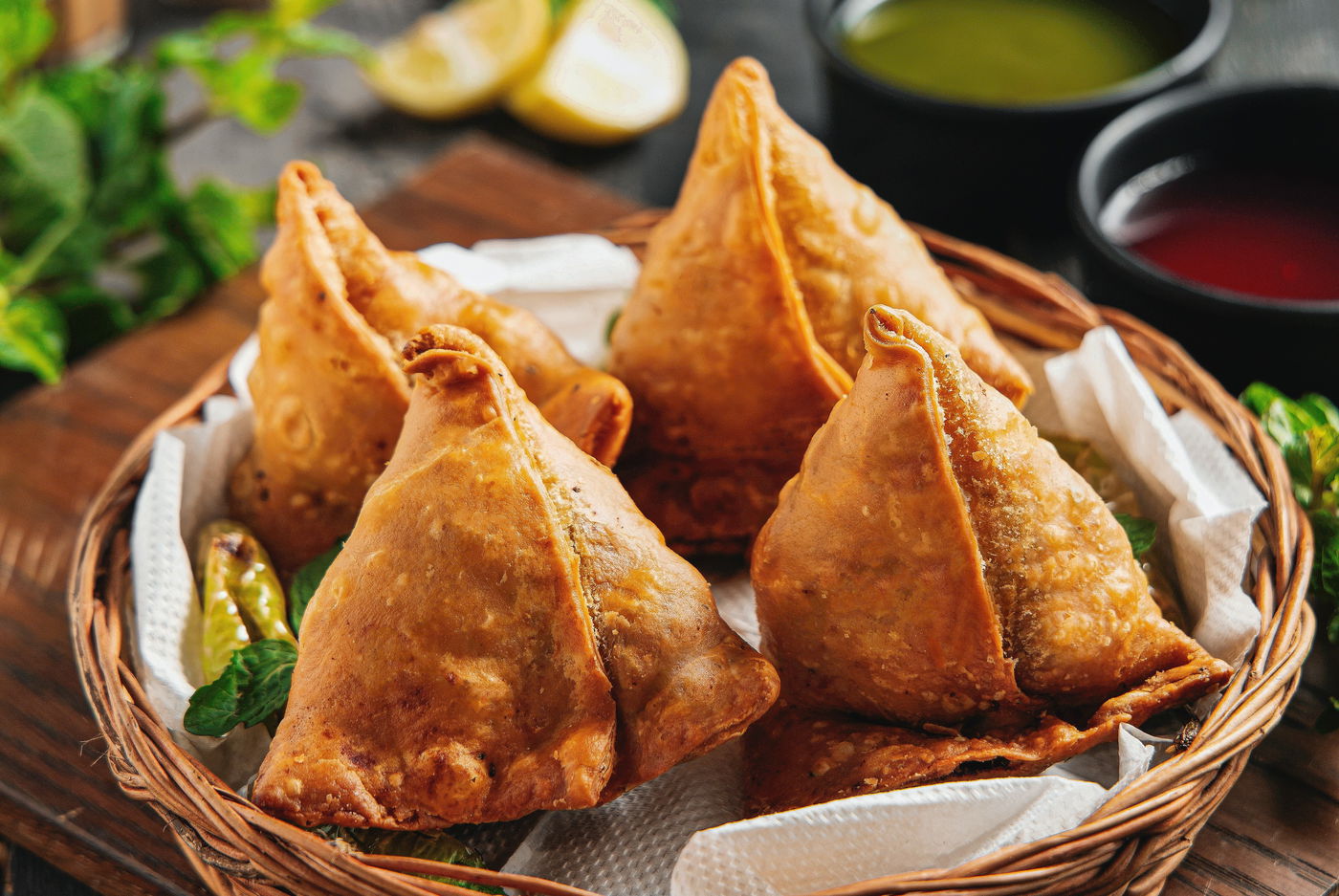 סמוסה אפויה במילוי עוף פיקנטי