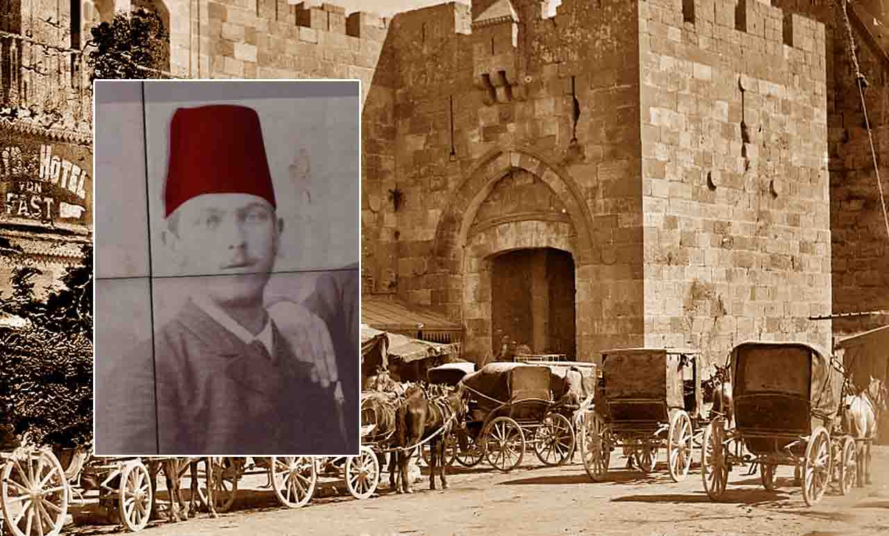 הגרמ"מ אפשטיין עם התרבוש האדום על רקע הדיליזַ'נְס