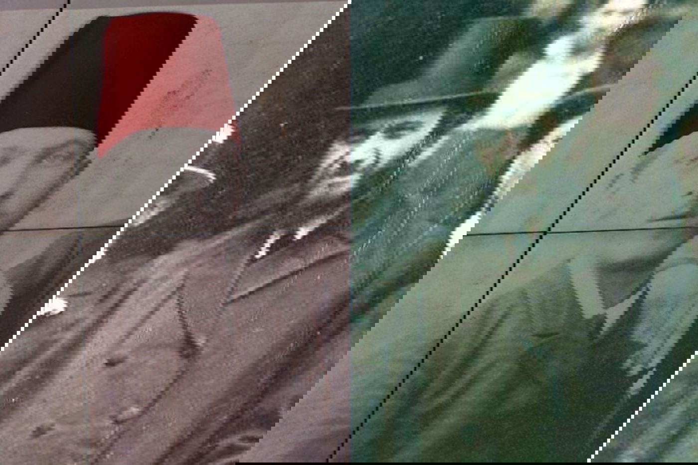 הגרמ"מ אפשטיין, מימין - במסע הרבנים לארה"ב, משמאל - עם התרבוש האדום