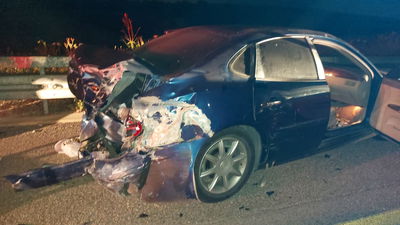 אחד הרכבים בזירת התאונה