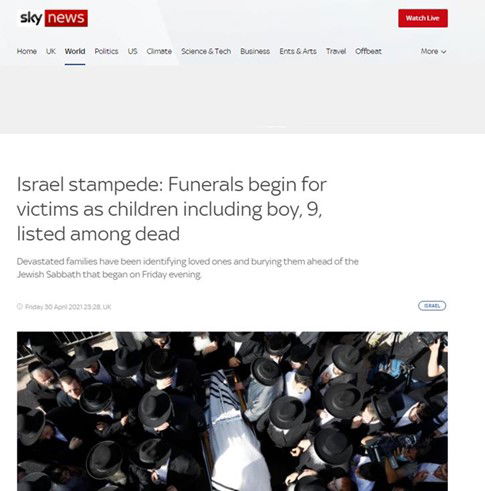 אסון מירון: הדיווחים בתקשורת העולמית