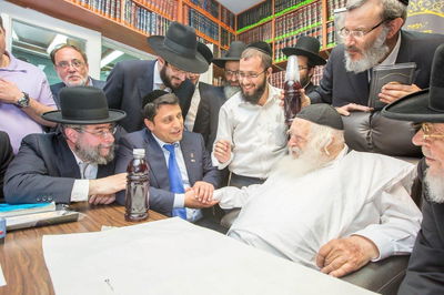 גבריאל גרמן זכרייב והגר"פ גולדשמידט אצל מרן הגר"ח קנייבסקי