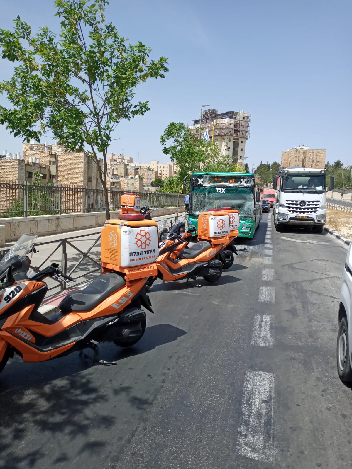 זירת התאונה בירושלים