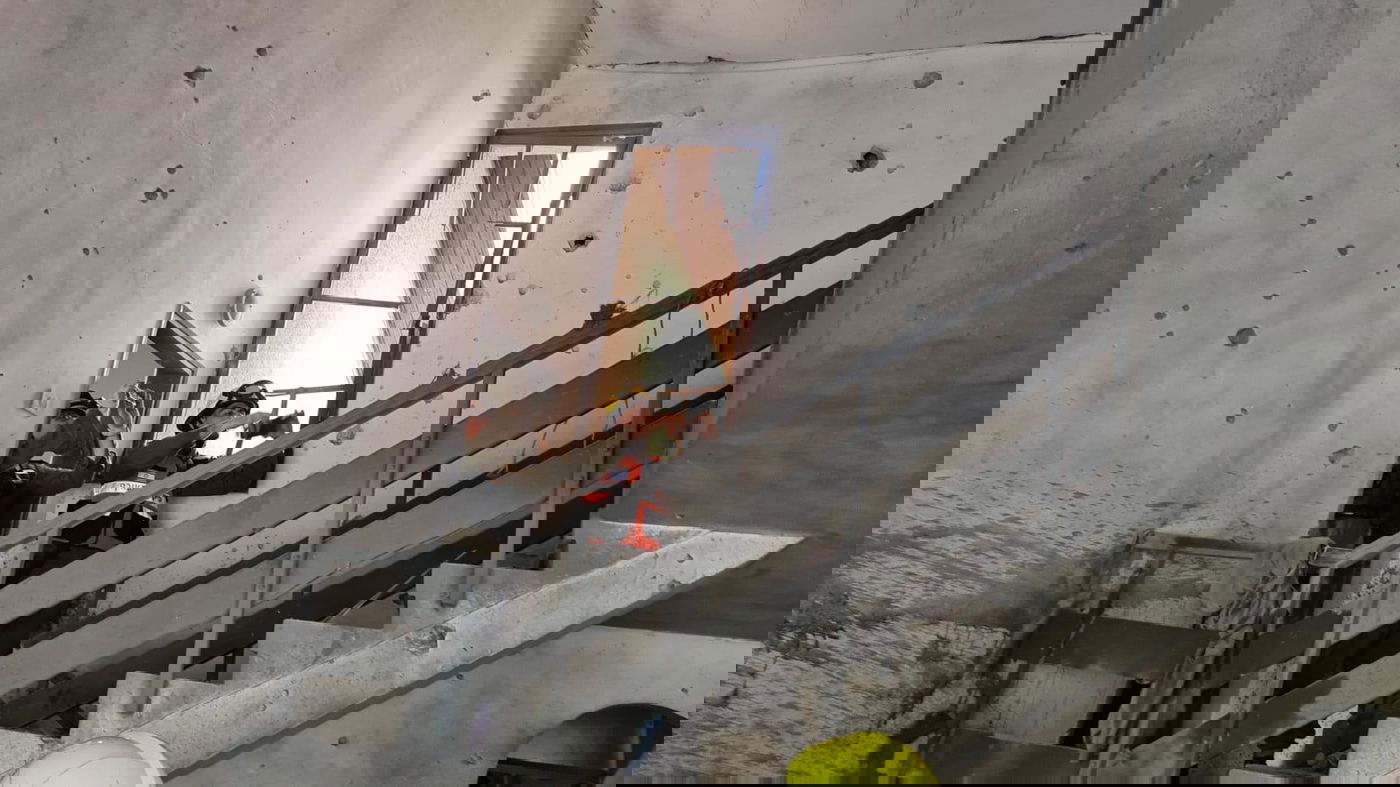 תיעוד מהפגיעה הישירה באשקלון