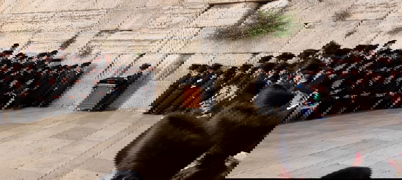 בראשות הרבי: חסידי סאדיגורה התפללו ושרו בכותל המערבי • תיעוד