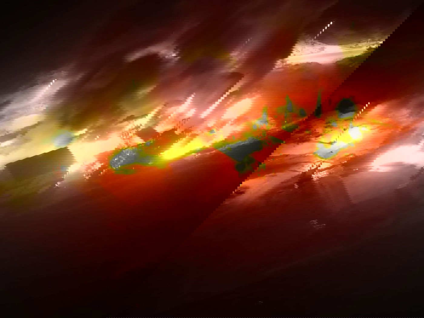 שריפה במפעל למחזור דלקים בדרום הר חברון; תיעוד