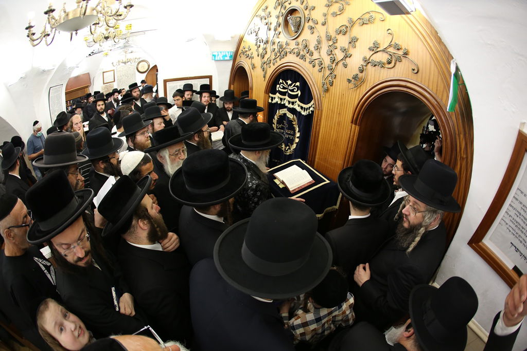 האדמו"ר מסאטמר הגיע לציון הרשב"י ושקע בלימוד