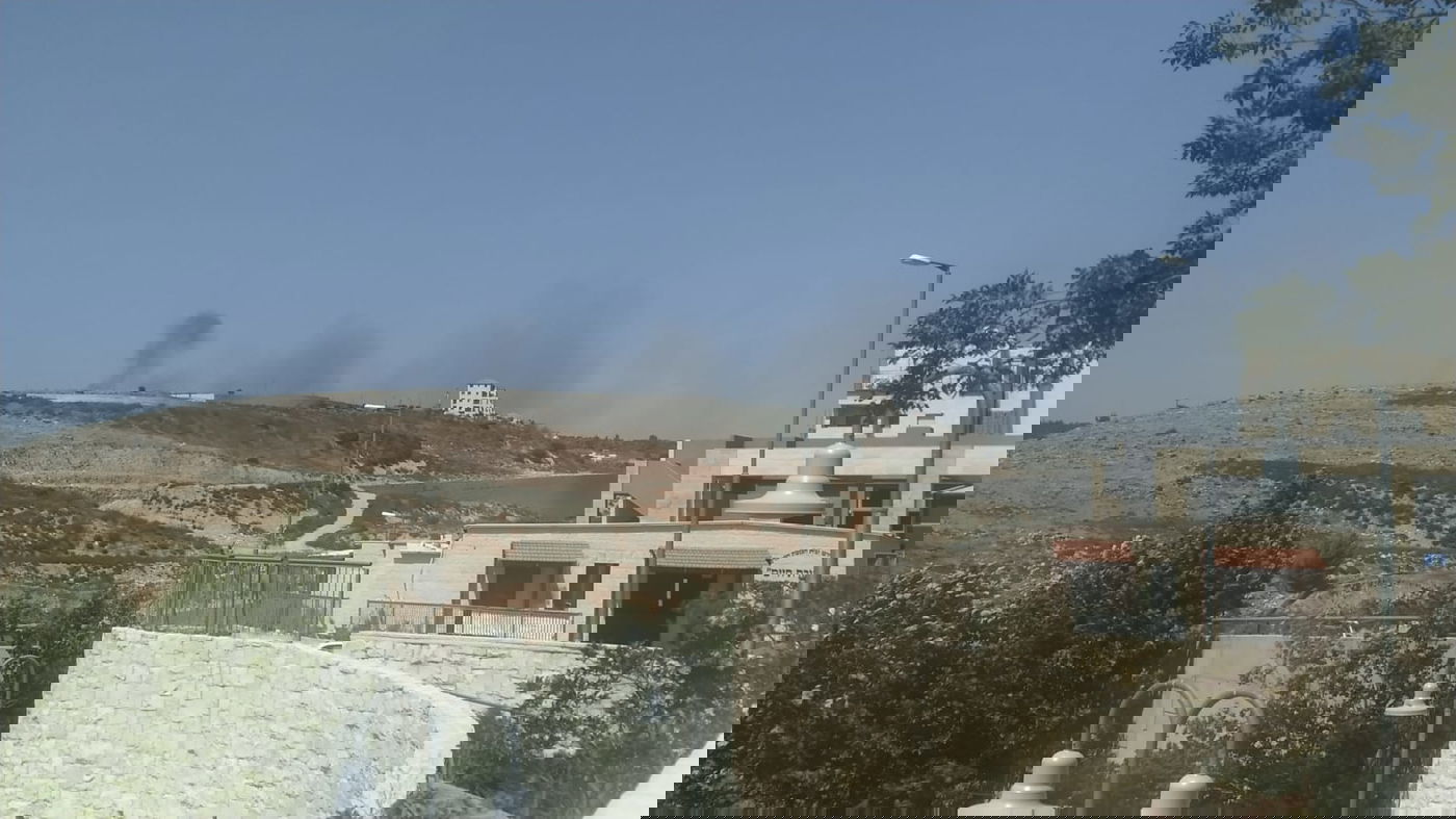 השריפה כפי שנראית מתוך העיר ביתר