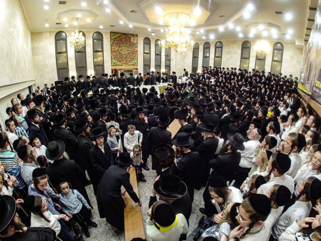 חסידי צאנז בביתר חגגו הכנסת ספר תורה