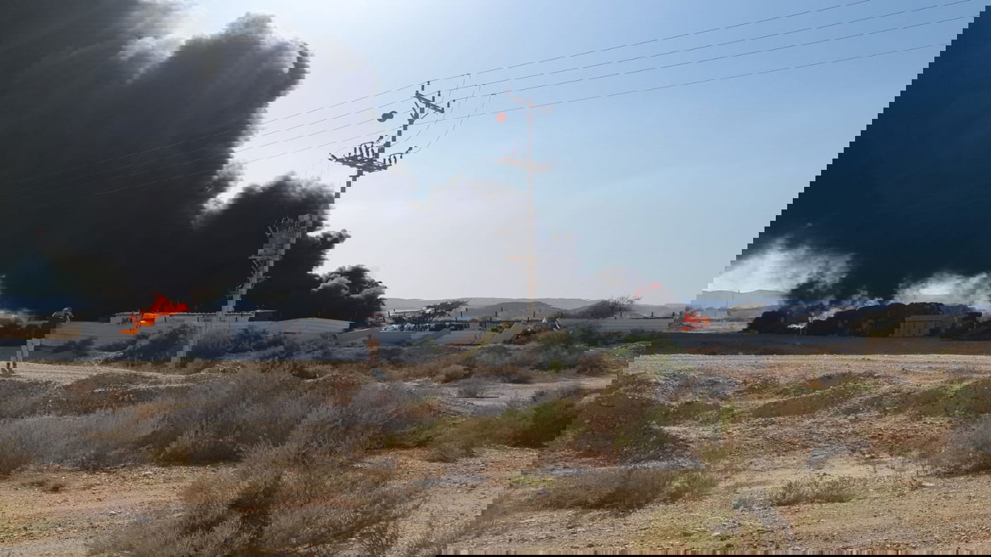 שריפה באתר למחזור פסולת ביישוב פארן