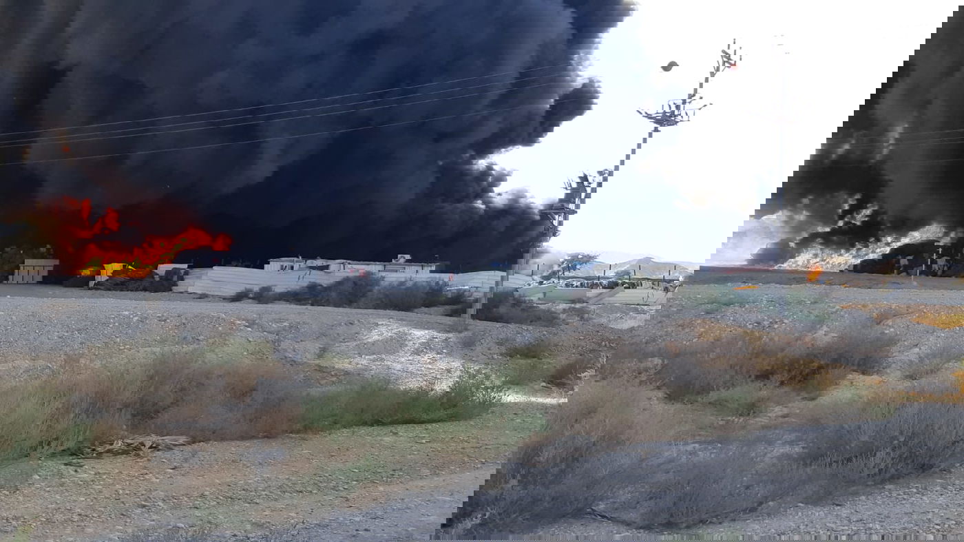 שריפה באתר למחזור פסולת ביישוב פארן