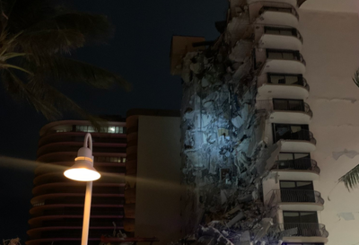 בשכונה יהודית: בניין דירות קרס חלקית במיאמי