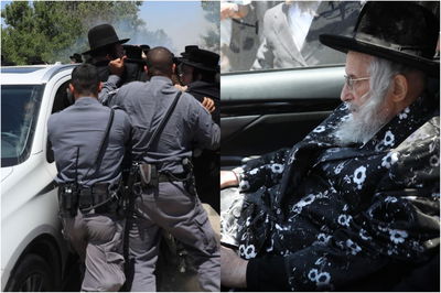 הגאב"ד ברכב - בהפגנה לפני מספר ימים בגוש עציון