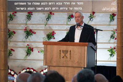 גנץ אתמול בטקס חנוכת האנדרטה ללוחמי צד"ל