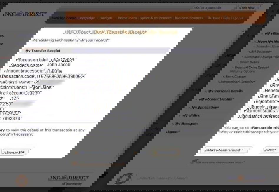 ה"אישור" על ההעברה