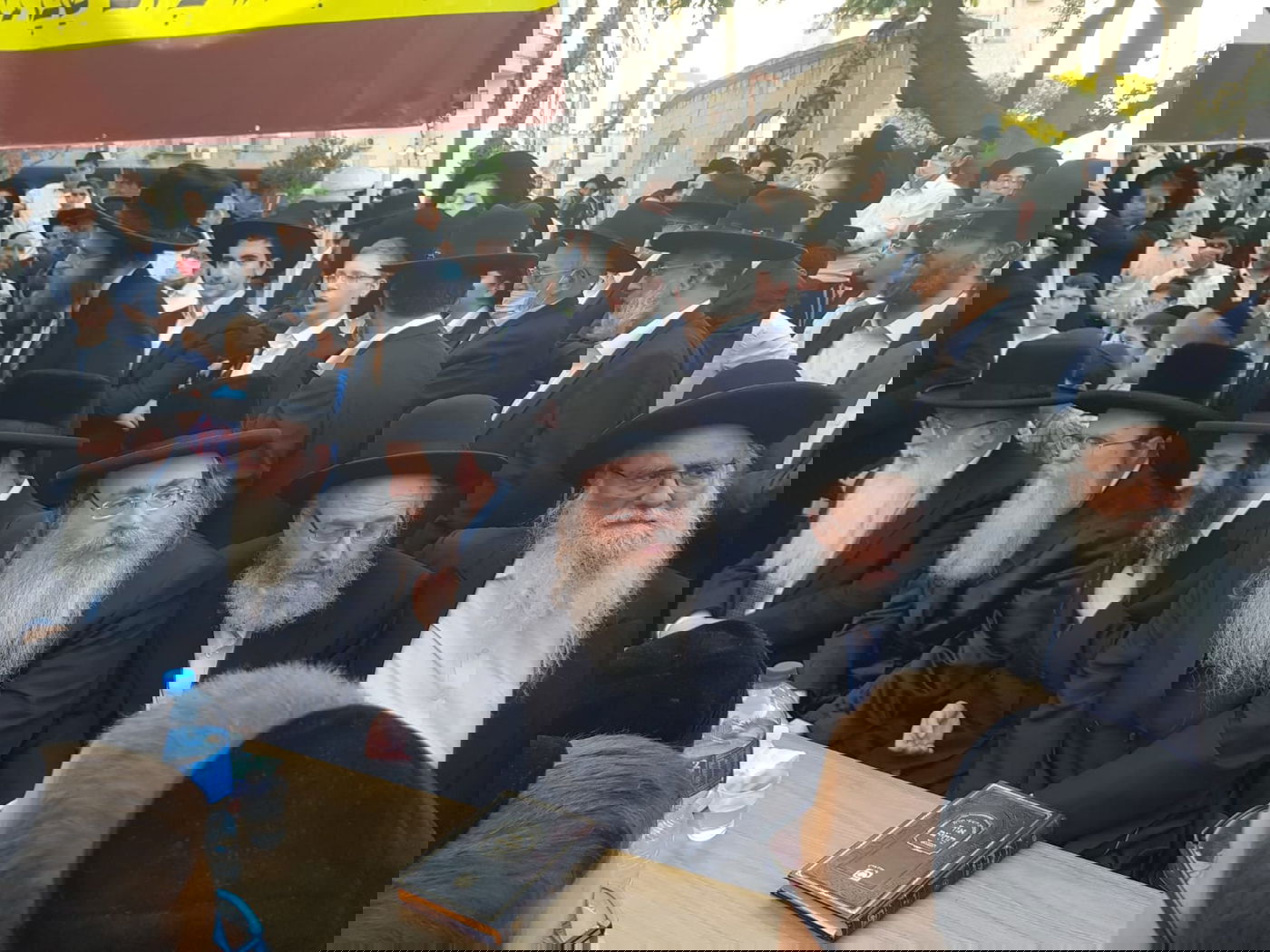 חלק מהרבנים שהשתתפו בעצרת