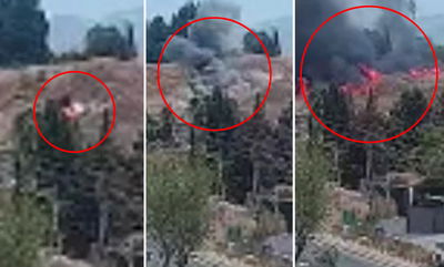 תיעוד: רגע נפילת הרקטה ליד קריית שמונה