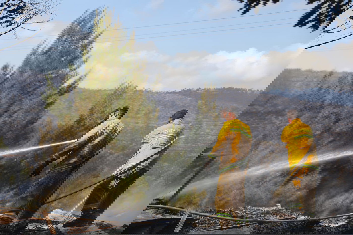 כך לוחמי האש נלחמים בלהבות הענק; צפו