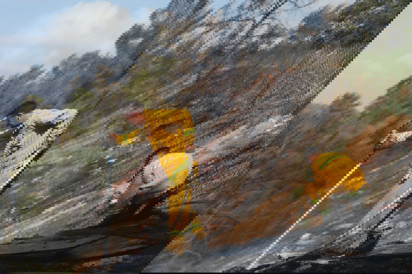 כך לוחמי האש נלחמים בלהבות הענק; צפו