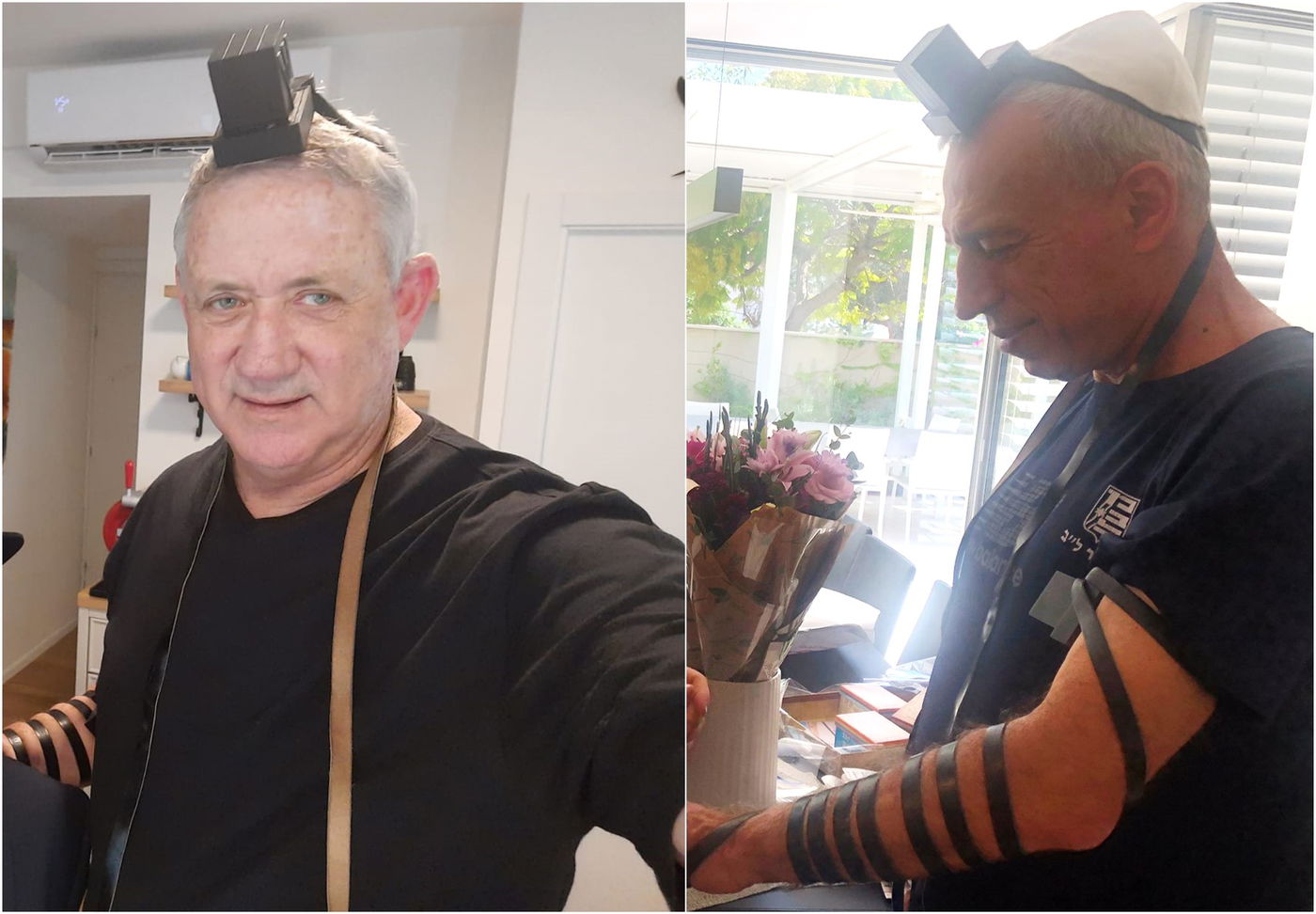 גנץ הניח תפילין; פרופ' אש קבע מזוזה בביתו