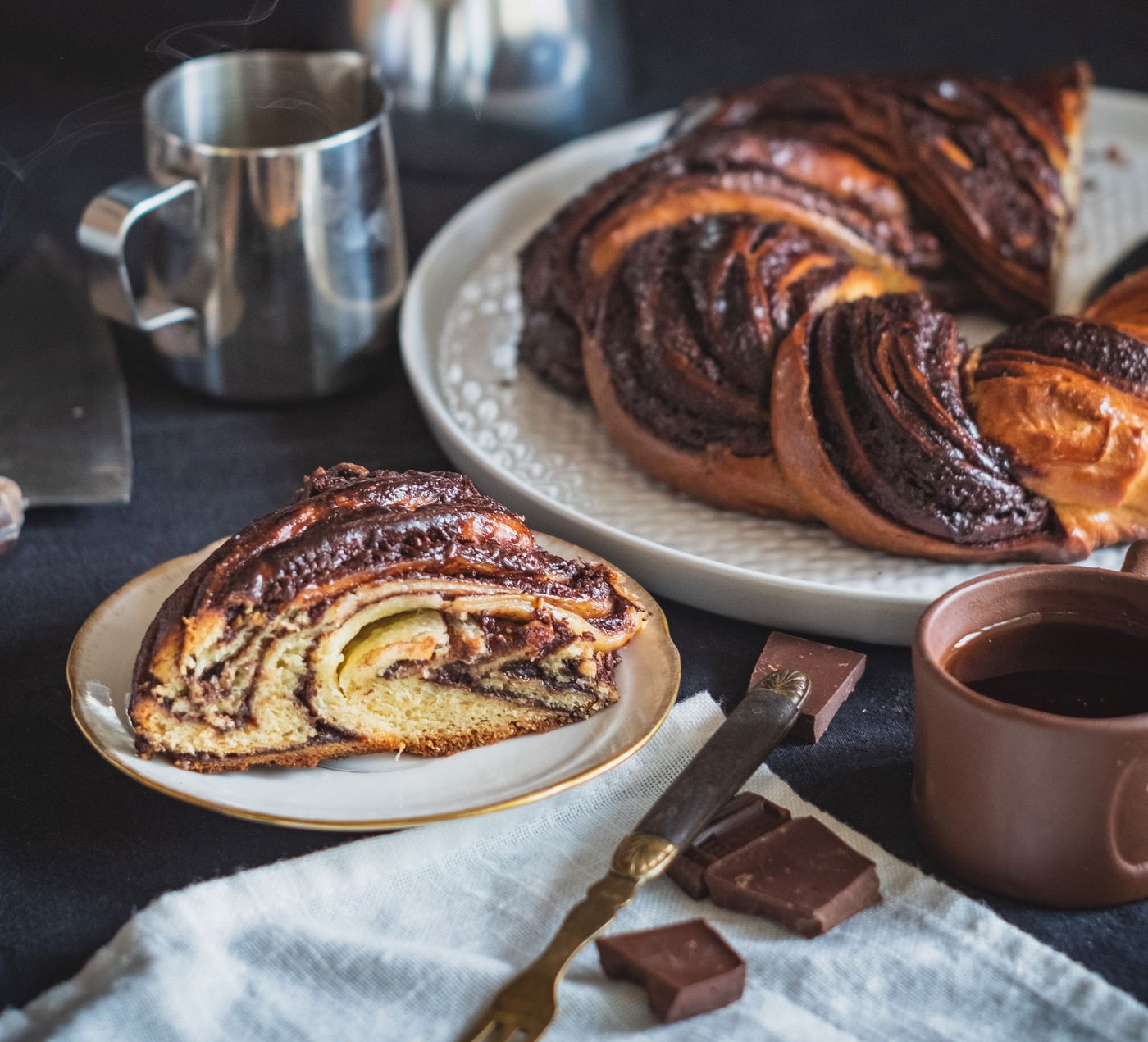 עוגת שמרים קראנץ' שוקולד עגולה