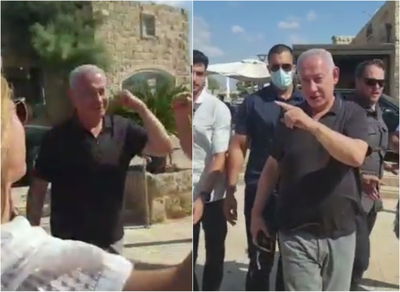 "אתה ראש הממשלה שלנו": קבלת הפנים שהמתינה לנתניהו בנמל ליד ביתו