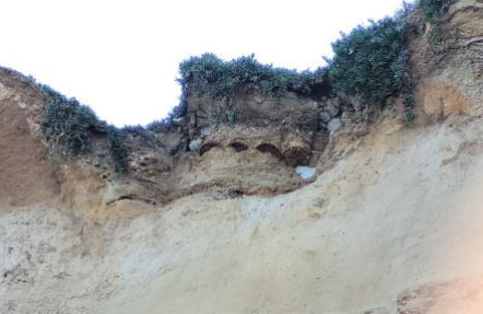 חלק מהצוק שקרס