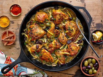 טאג'ין עוף עם זיתים ולימון כבוש