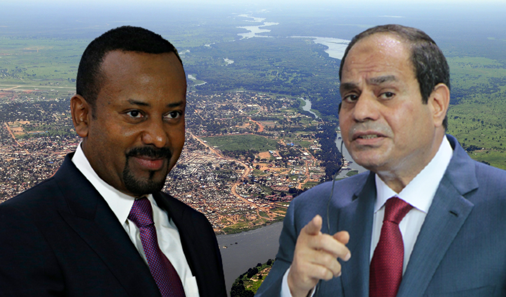 הנשיא סיסי וראש הממשל אלי אחמד על רקע הנילוס