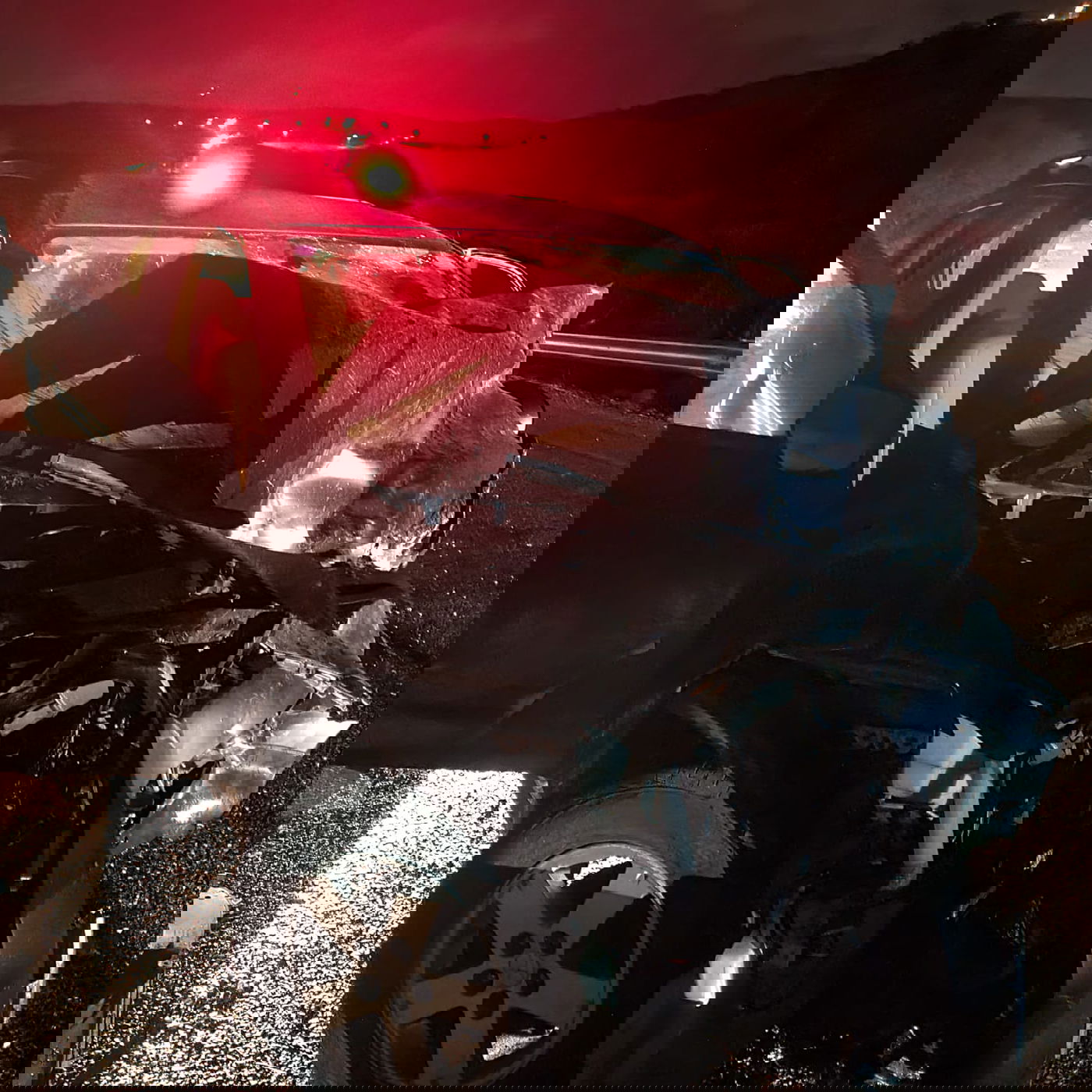 הרכב שחזיתו נמחצה אתמול