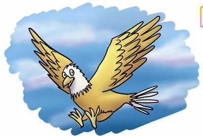 ילדים לומדים לצייר: נשר ענק וצבעוני בקלות