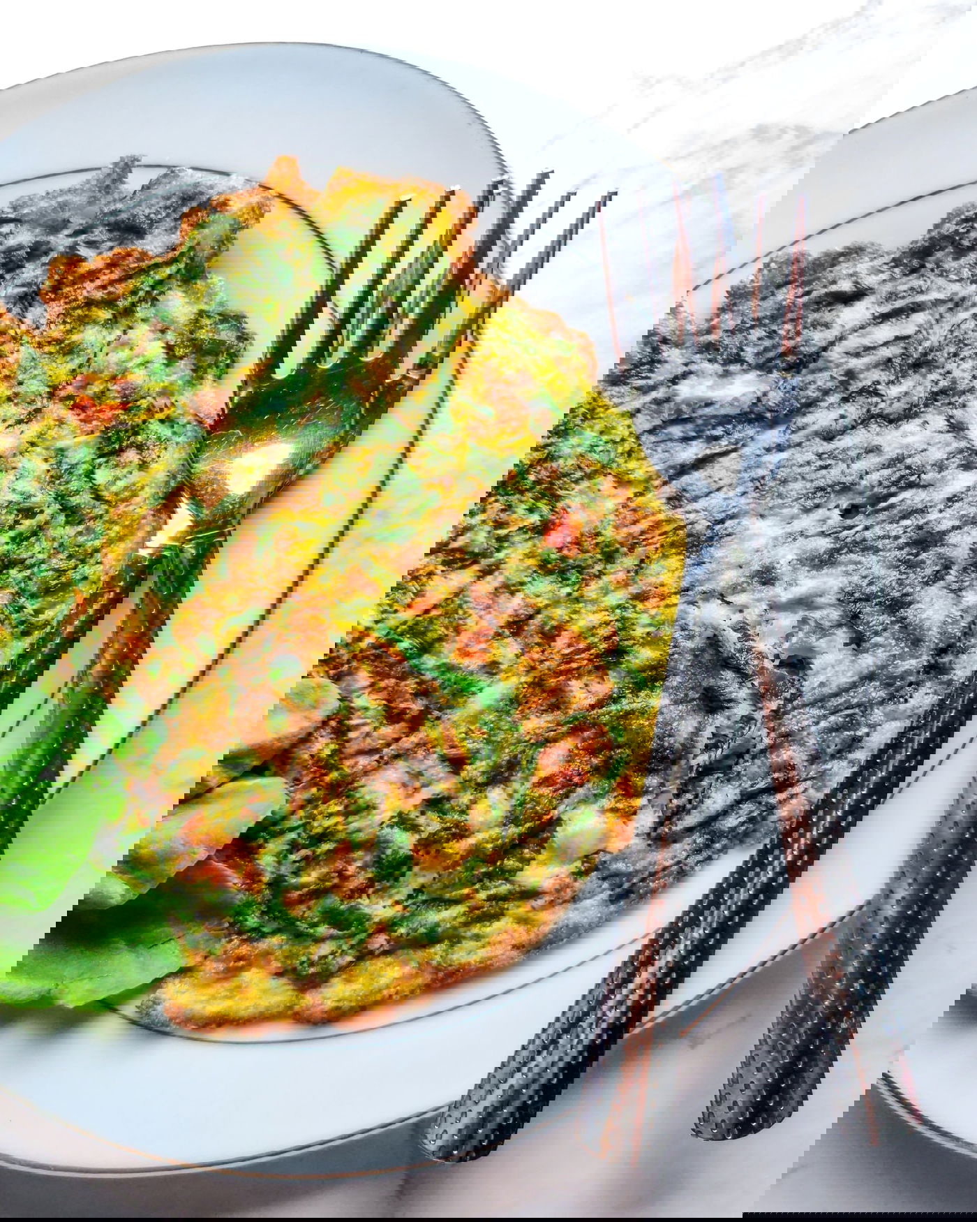 מתכון לחביתה עם תרד ועגבנייה - או שנקרא לזה אומלט?