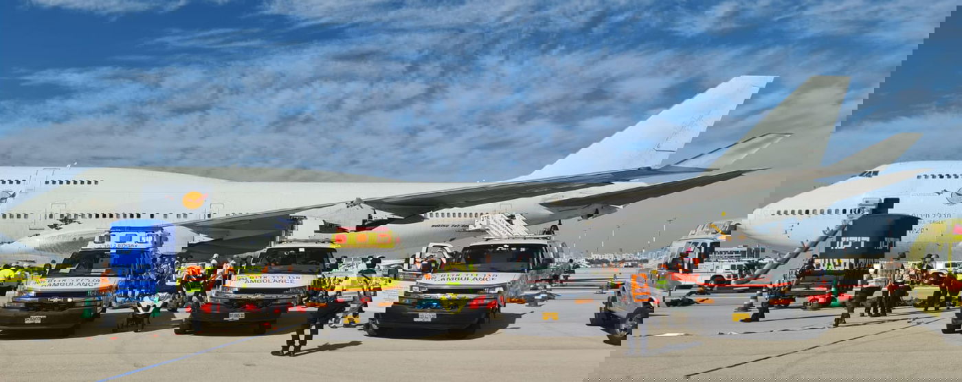 בנתב"ג תרגלו התרסקות מטוס • תיעוד