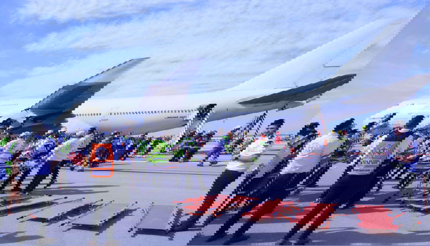 בנתב"ג תרגלו התרסקות מטוס • תיעוד