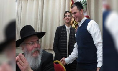 הרב סלר יחד עם בנו שנפטר במירון