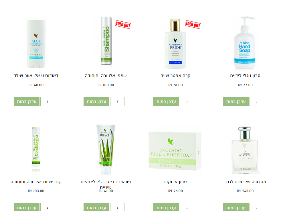 דוגמה למחירי מוצרים (צילומסך מתוך אתר פוראוור)