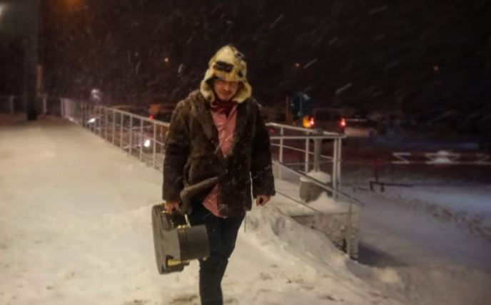 זלמן שטוב, עם גיטרה והרבה שלג