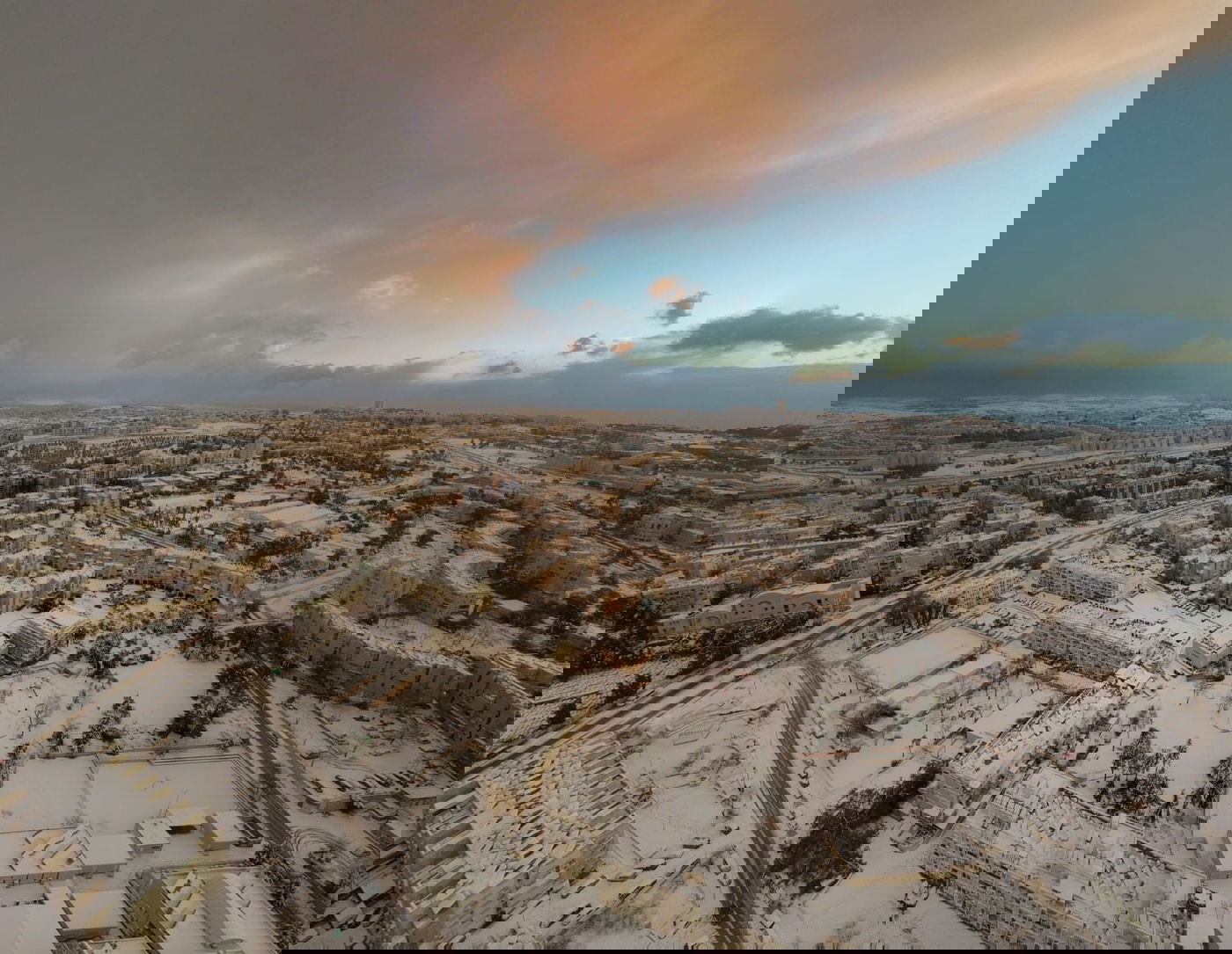 ירושלים מושלגת; תיעוד מיוחד ממעוף הציפור